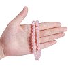 Frosted Natural Rose Quartz Bead Strands G-PH0028-8mm-17-4