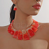 Trapezoid Acrylic Beaded Necklaces & Dangle Earrings Sets for Women WGD2EAB-02-2