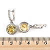 925 Sterling Silver Micro Pave Cubic Zirconia Dangle Hoop Earrings EJEW-F371-01B-02-4