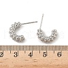 C-Shaped Brass Stud Earrings EJEW-D320-11P-5