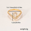 Exquisite Teardrop Brass Micro Pave Clear Cubic Zirconia Finger Rings for Women QR0298-1-1