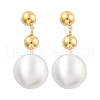 Round Brass Dangle Stud Earrings for Women EJEW-U055-24GS-2