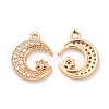 Brass Micro Pave Cubic Zirconia Charms KK-E071-15KCG-1
