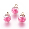 Transparent Glass Bottle Pendants GLAA-L018-03-4