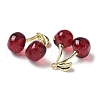 Cherry Alloy Resin Pendants FIND-M084-01G-2