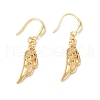 Clear Cubic Zironia Wing Dangle Earrings EJEW-B017-21G-1