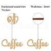 Word Coffee Laser Cut Unfinished Basswood Wall Decoration WOOD-WH0113-100-3