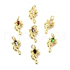 Brass Micro Pave Cubic Zirconia Pendants KK-Z102-04G-01-1