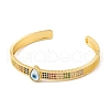 Brass Micro Pave Cubic Zirconia Open Cuff Bangles BJEW-S147-27A-G-2