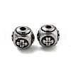 Round with Cross 304 Stainless Steel Beads STAS-E214-01AS-01-1