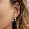 925 Sterling Silver Stud Earrings EJEW-C146-01G-3