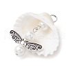 Copper Wire Wrapped Shell Pendants PALLOY-JF02710-04-3