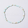 Natural Aquamarine Round Beads Stretch Bead Bracelets for Women CQ7665-3-1