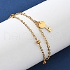 304 Stainless Steel Key Charm Chain Bracelets BJEW-M097-01B-G-3