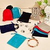  20Pcs 5 Colors Rectangle Velvet Packing Pouches TP-NB0001-55-4