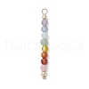 Natural Agate & Carnelian & Green Aventurinee & Aquamarine & Amethyst Faceted Round Beaded Chakra Pendants PALLOY-JF03450-2