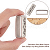 304 Stainless Steel Waist Belt Keeper Rings STAS-WH0044-31-3