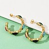 304 Stainless Steel Synthetic Turquoise & Synthetic Agate Stud Earrings EJEW-M105-01G-5