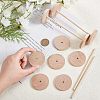 Olycraft 26 Sets Chinese Cherry Wood Unfinshed Wheel & Stick DIY-OC0004-16-4