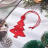 Christmas Wood Christmas Tree Pendant Decorations HJEW-JM02166-01-2