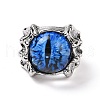 Dragon Eye Glass Wide Band Rings for Men RJEW-E017-01AS-05-1