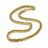 PVD Vacuum Plating 201 Stainless Steel Cuban Link Chain Necklace with 304 Stainless Steel Clasps for Men Women NJEW-M194-01B-G-1