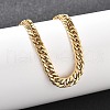 304 Stainless Steel Cuban Link Bracelets for Men Women BJEW-Q038-05G-2