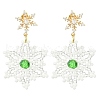 Christmas Snowflake Glass Seed Braided Dangle Earrings EJEW-MZ00233-3