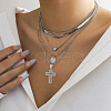 Beebeecraft 6Pcs Cross Brass Micro Pave Clear Cubic Zirconia Pendants KK-BBC0016-27-6