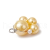 Baking Painted Pearlized Glass Pearl Round Bead with ABS Plastic Imitation Pearl Beads and Eco-Friendly Copper Wire Pendants PALLOY-JF03612-01-5