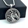 Greek Mythology Stainless Steel Horse Viking Pendant Necklaces for Men PM9465-2