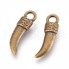 Tibetan Style Alloy Italian Horn Pendants EA13608Y-AB-1