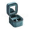Mini Rectangle Velvet Jewelry Storage Zipper Boxes with Mirror Inside CON-Z009-04A-1