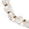 Faceted Natural Quartz Crystal Stretch Beaded Bracelets BJEW-P318-01G-02-3