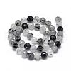 Natural Black Rutilated Quartz Beads Strands G-R446-10mm-26-2