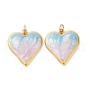 304 Stainless Steel Enamel Pendants STAS-U061-41G-03-1