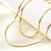 304 Stainless Steel Flat Snake Chain Double Chain Necklaces NJEW-Q039-01G-3