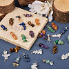  32Pcs 16 Style Natural Mixed Gemstone Chips Connector Charms FIND-TA0003-22-4