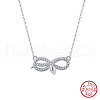 Rhodium Plated 925 Sterling Silver Cable Chain Necklaces STER-P065-15P-1
