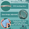 BENECREAT 1Pc Rhodium Plated 925 Sterling Silver Adjustable Ring Components FIND-BC0013-97-4
