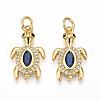 Brass Micro Pave Cubic Zirconia Pendants KK-N257-03G-1