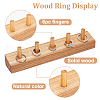 Rectangle Wood Finger Ring Display Holder RDIS-WH0018-05-3