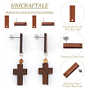 Unicraftale 15 Pair Walnut Wood Stud Earring Findings STAS-UN0055-14B-5