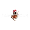 Chick Alloy Rhinestone Brooches PW-WG23392-01-5
