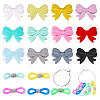 BENECREAT 34Pcs 17 Styles Bowknot Food Grade Eco-Friendly Silicone Focal Beads SIL-BC0001-06-8