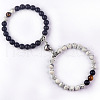 8mm Round Gemstone Beaded Bracelets GW1504-15-1