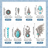  16Pcs 8 Styles Synthetic Turquoise Alloy Pendants FIND-TA0002-57-11