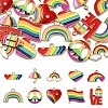 20Pcs 10 Styles Rainbow Color Alloy Enamel Pendants ENAM-YW0004-10-1