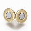 Brass Micro Pave Cubic Zirconia Magnetic Clasps with Loops ZIRC-L082-B-02-G-2