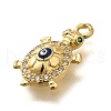 Brass Micro Pave Cubic Zirconia Pendants KK-U055-07G-01-2
